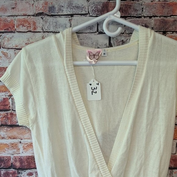 COTTON EMPORIUM Short Sleeve Open-Hooded Sweater M - Picture 5 of 5